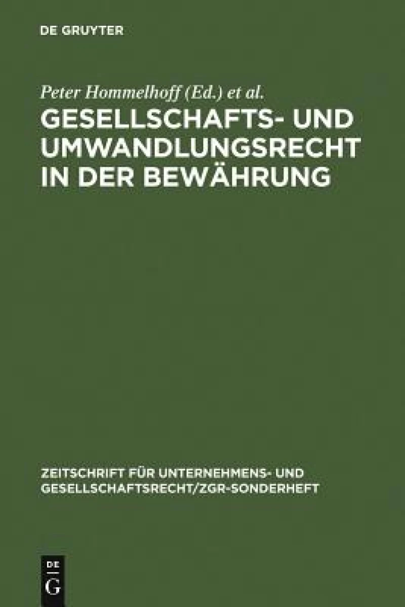 Gesellschafts- Und Umwandlungsrecht in Der Bewahrung