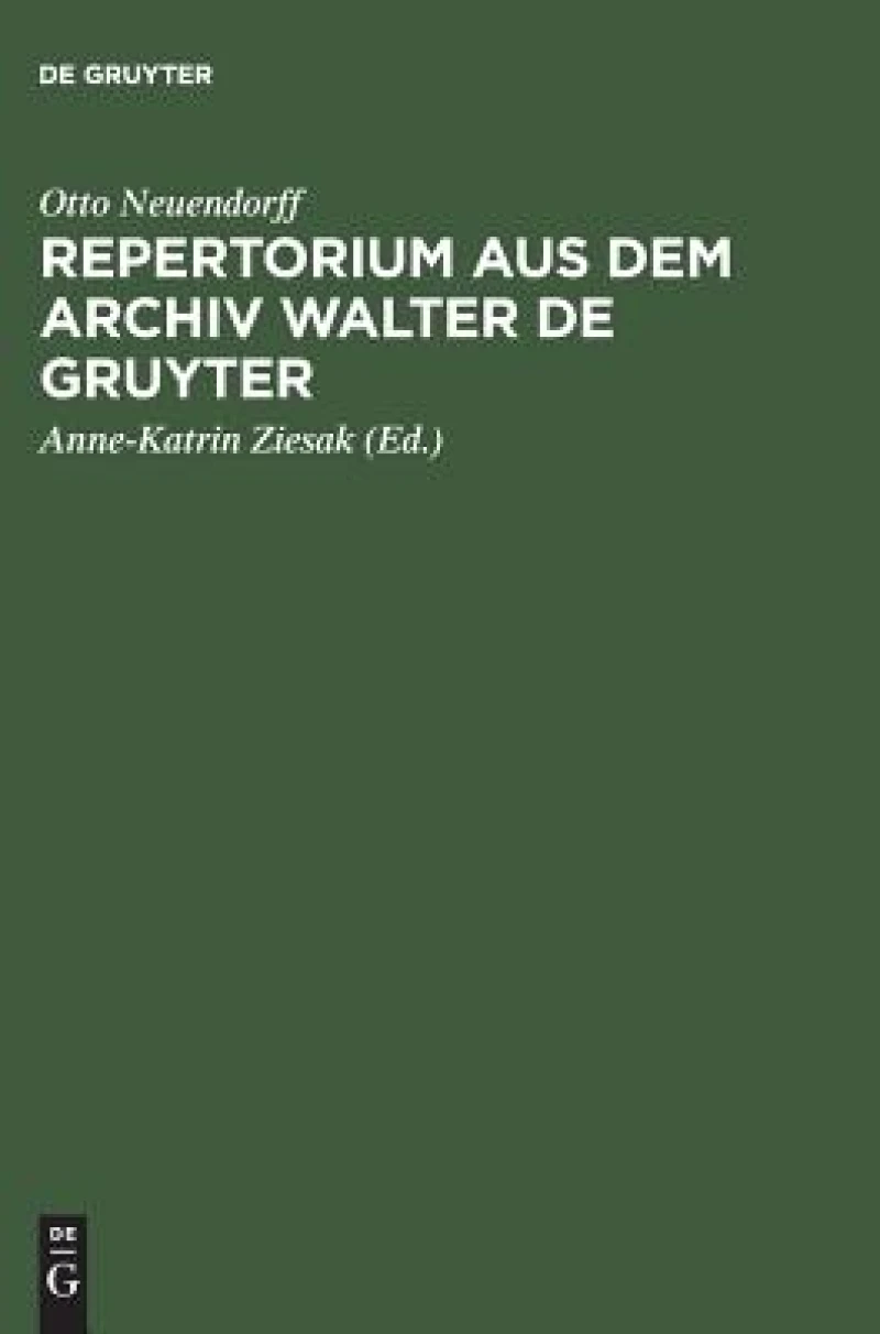 Repertorium aus dem Archiv Walter de Gruyter