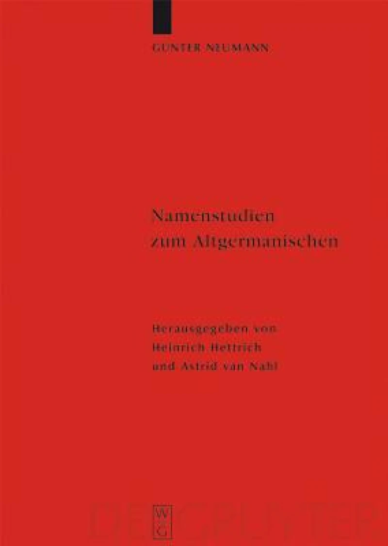 Namenstudien Zum Altgermanischen