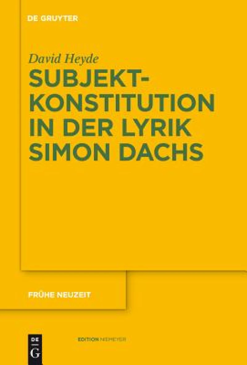 Subjektkonstitution in Der Lyrik Simon Dachs
