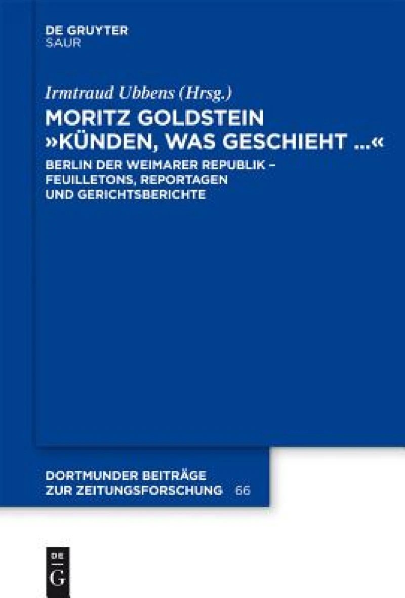 Moritz Goldstein "Kunden, Was Geschieht..."