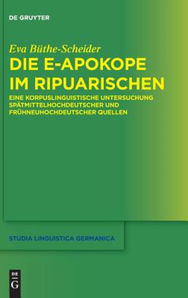 Die E-apokope Im Ripuarischen