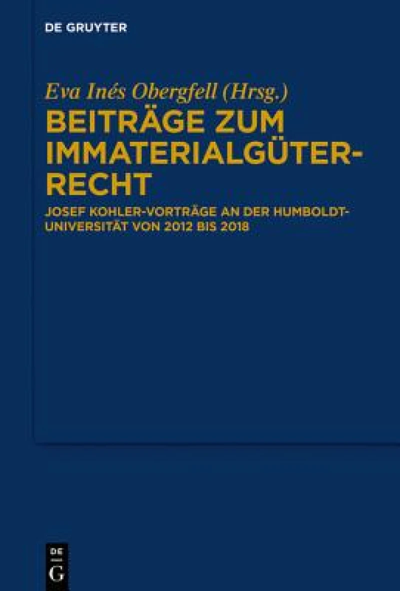 Beiträge Zum Immaterialgüterrecht