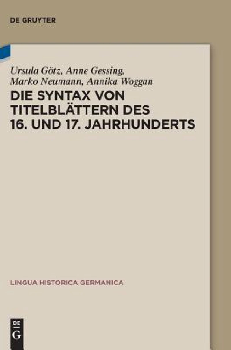 Syntax von Titelblättern des 16. und 17. Jahrhunderts