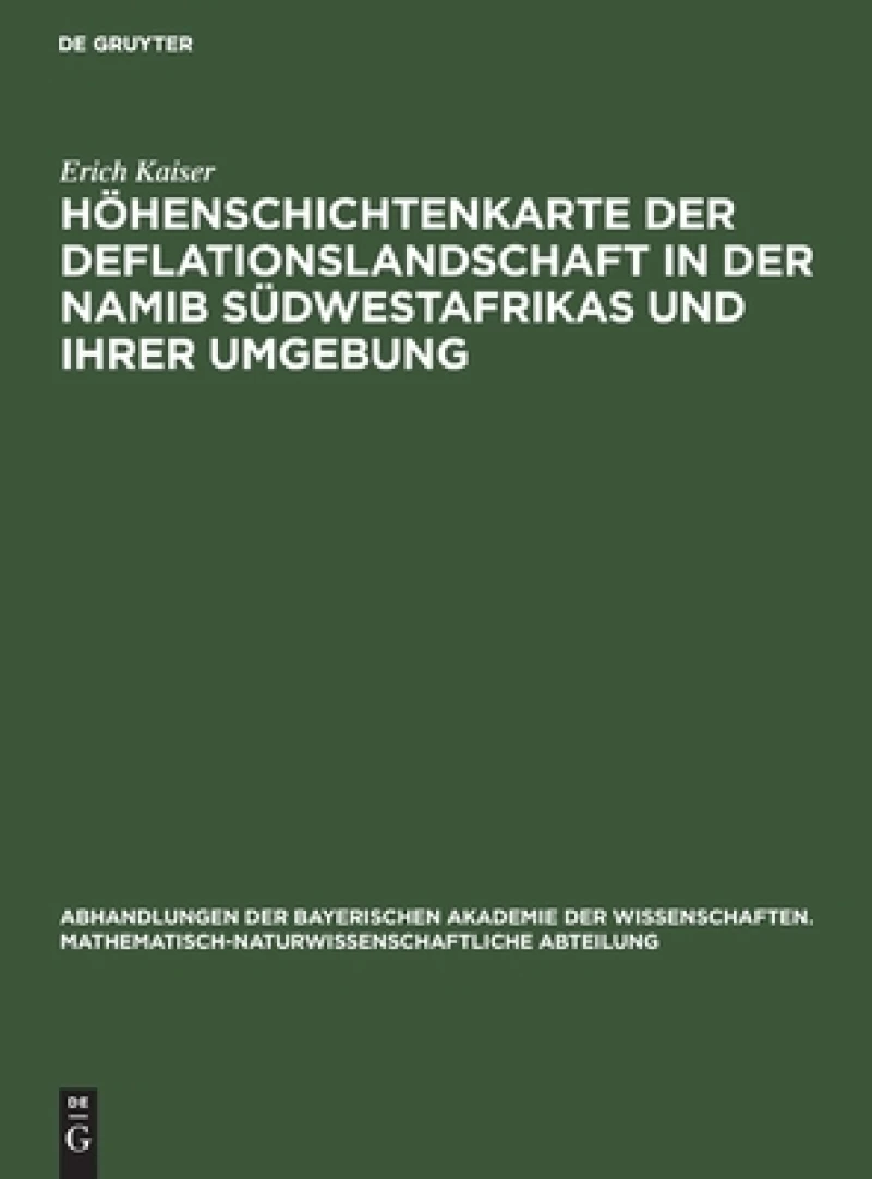 Höhenschichtenkarte der Deflationslandschaft in der Namib Südwestafrikas und ihrer Umgebung