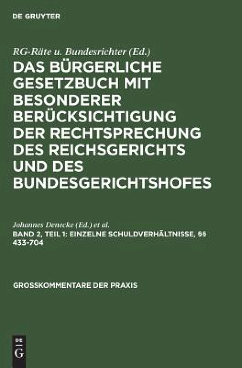 Einzelne Schuldverhältnisse, §§ 433–704