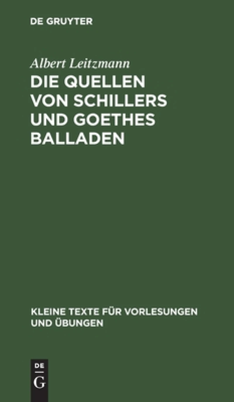Quellen von Schillers und Goethes Balladen