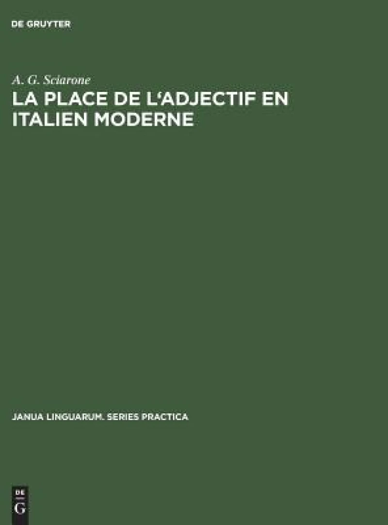 La Place De L''adjectif En Italien Moderne