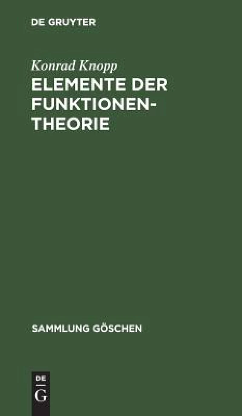 Elemente Der Funktionentheorie
