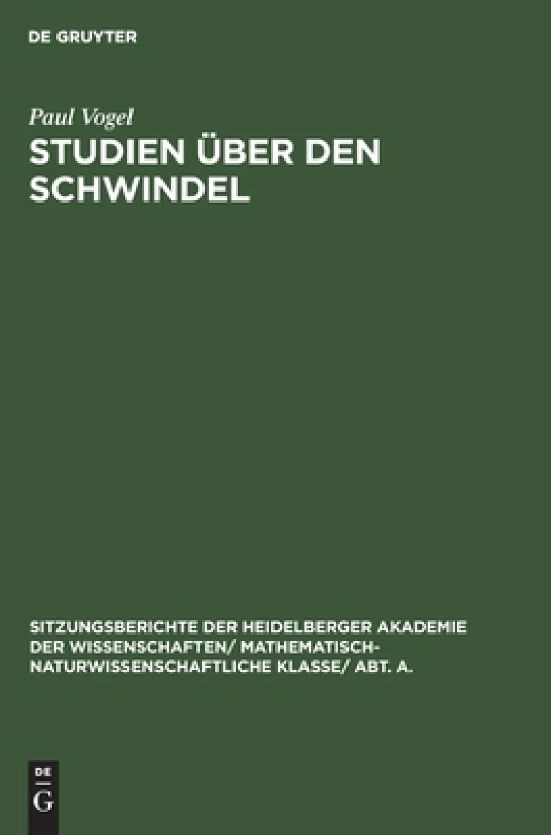 Studien Über Den Schwindel