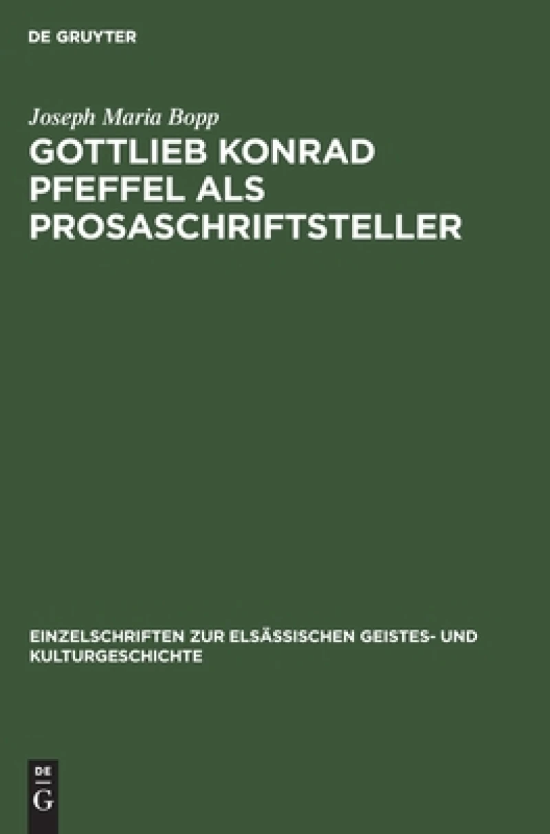 Gottlieb Konrad Pfeffel als Prosaschriftsteller
