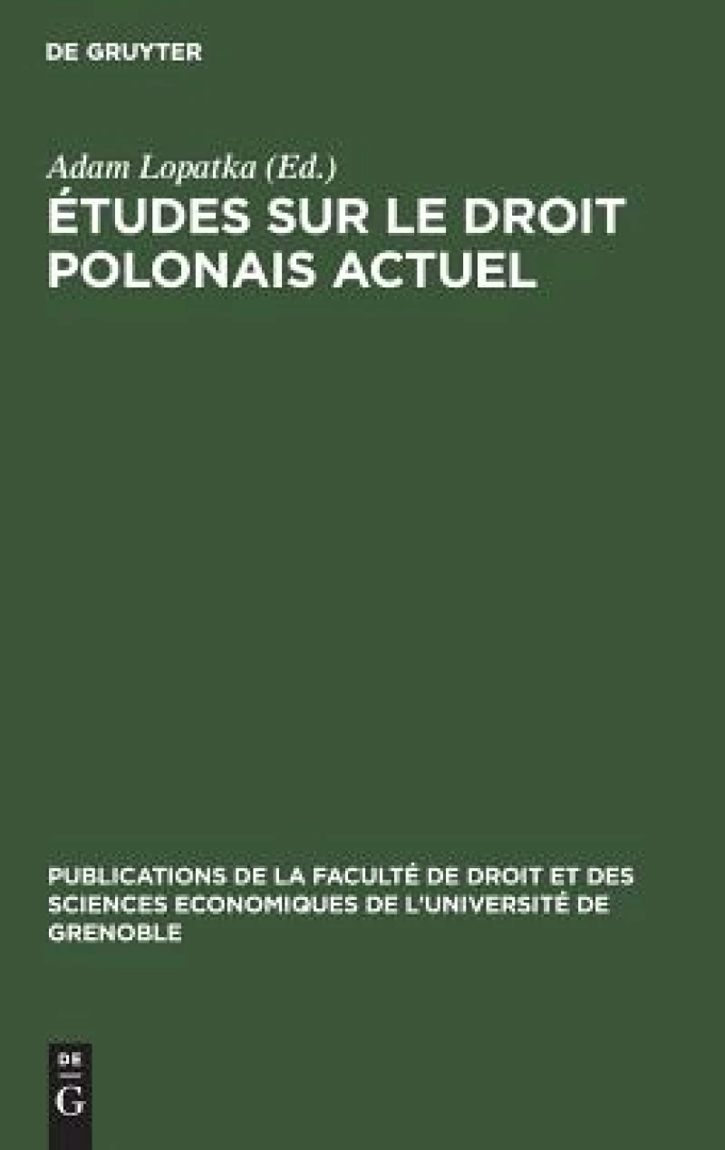 Études Sur Le Droit Polonais Actuel