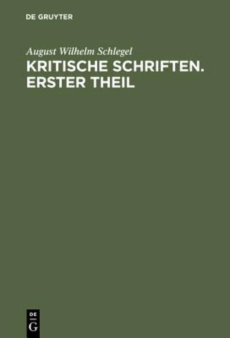 Kritische Schriften. Teil 1
