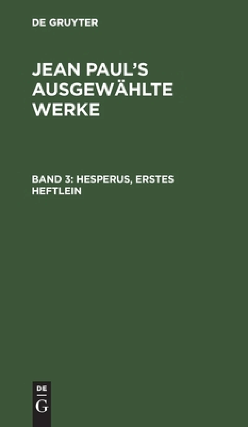 Hesperus, erstes Heftlein