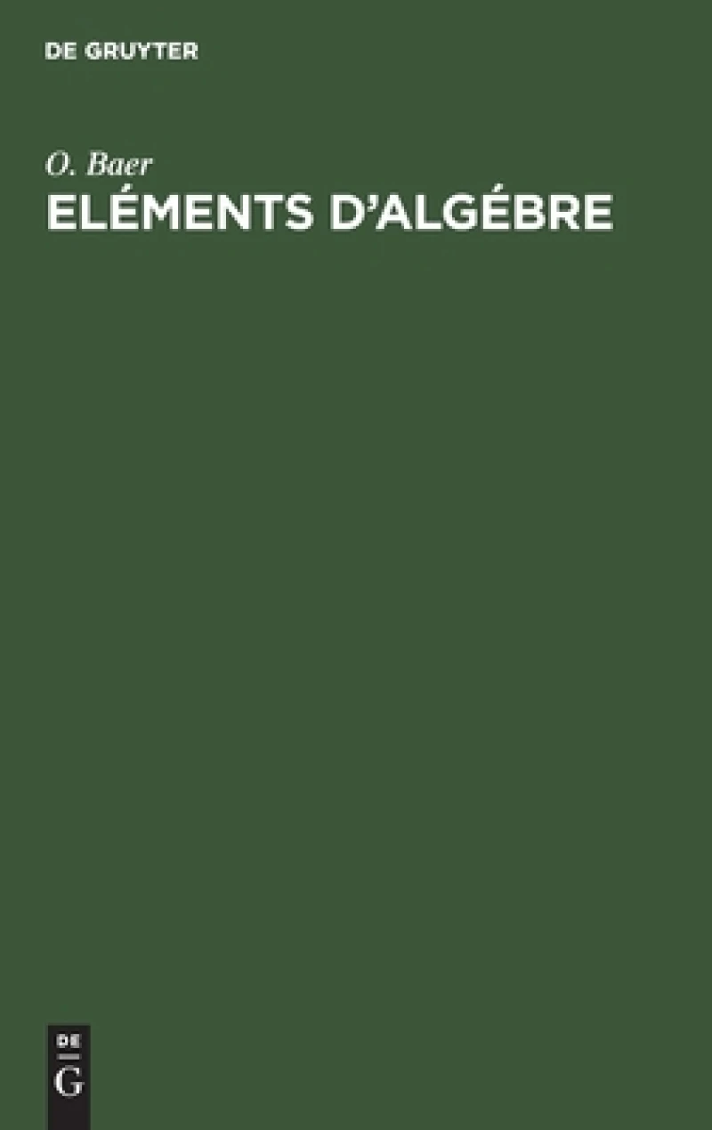 Eléments D''algébre