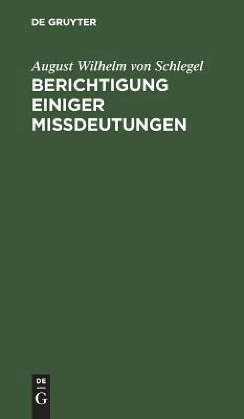 Berichtigung einiger Mißdeutungen