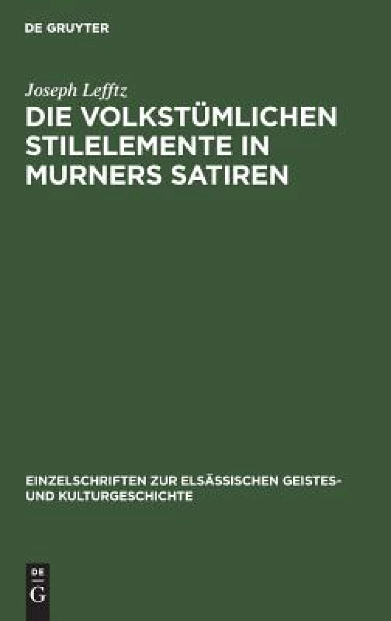 volkstümlichen Stilelemente in Murners Satiren