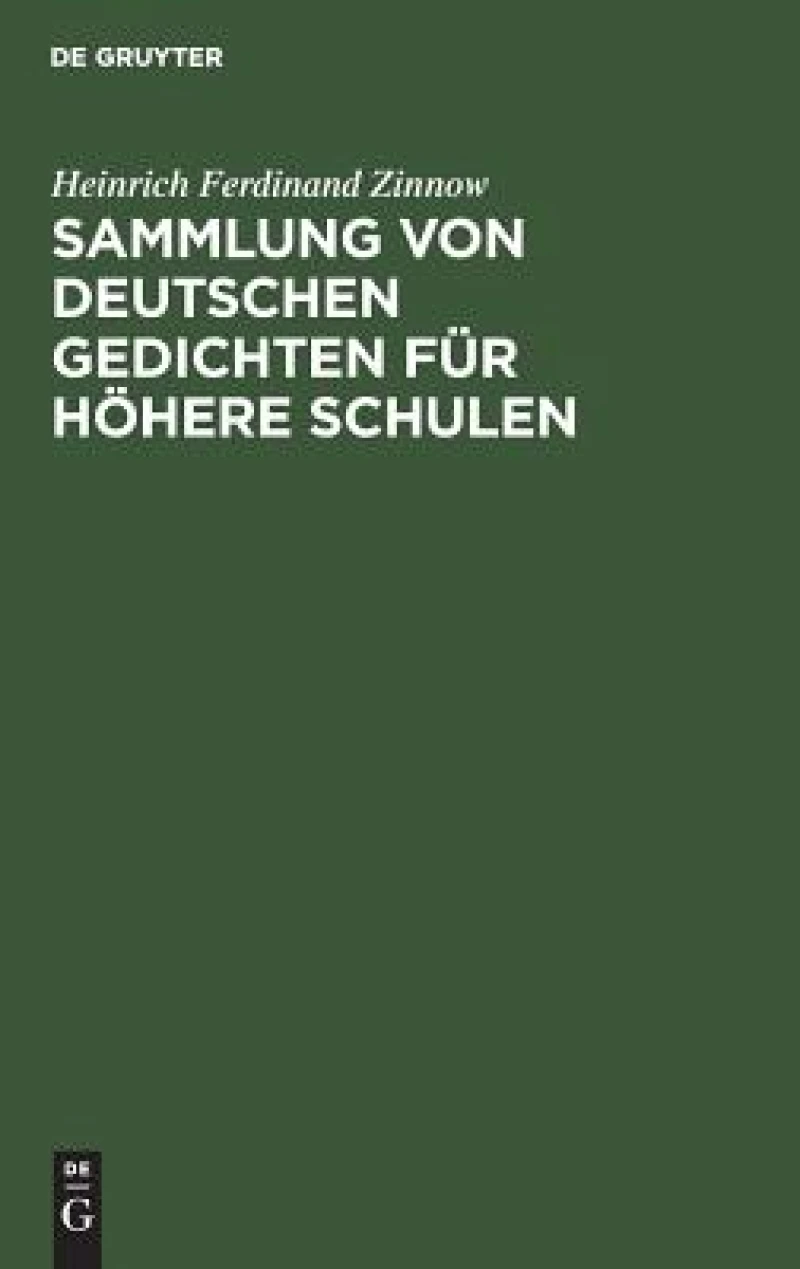 Sammlung von deutschen Gedichten für höhere Schulen
