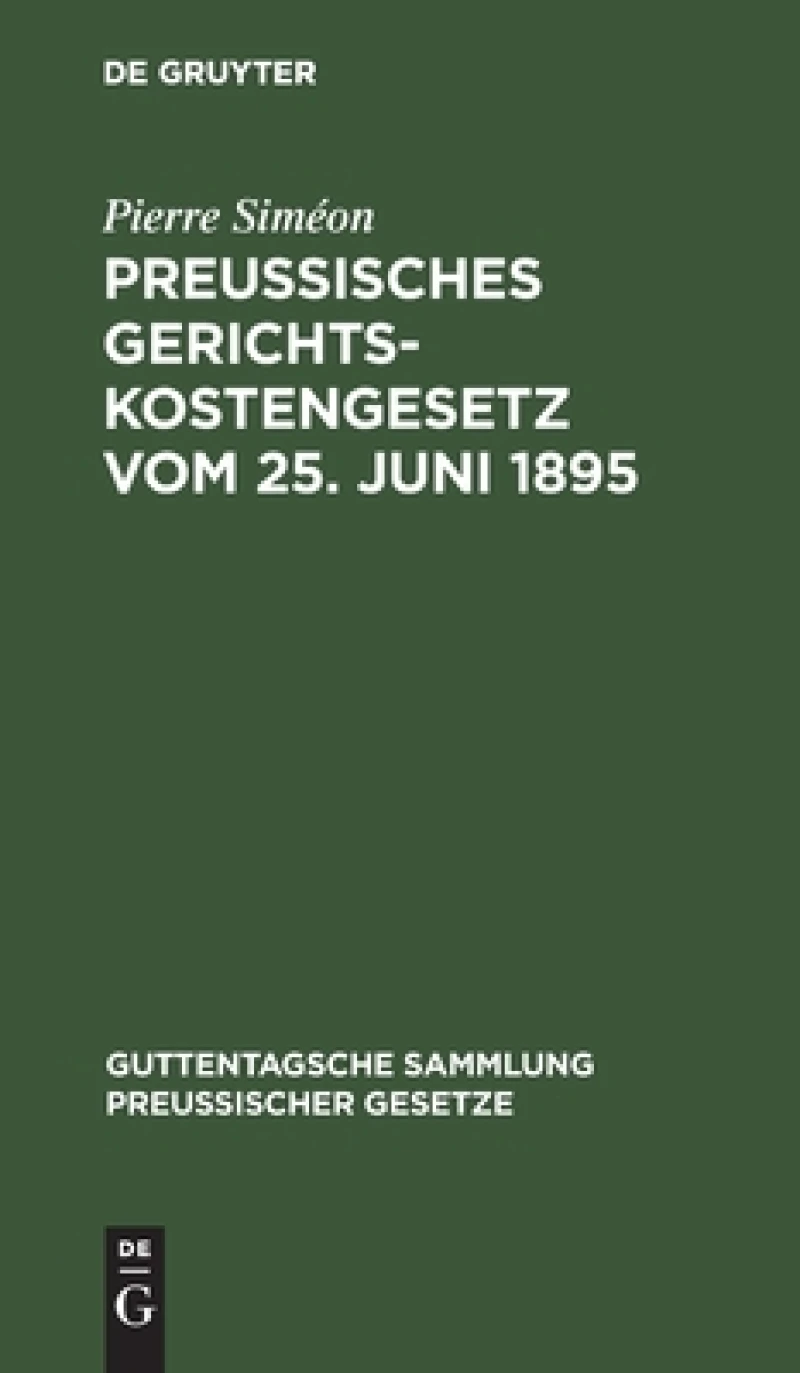 Preussisches Gerichtskostengesetz vom 25. Juni 1895