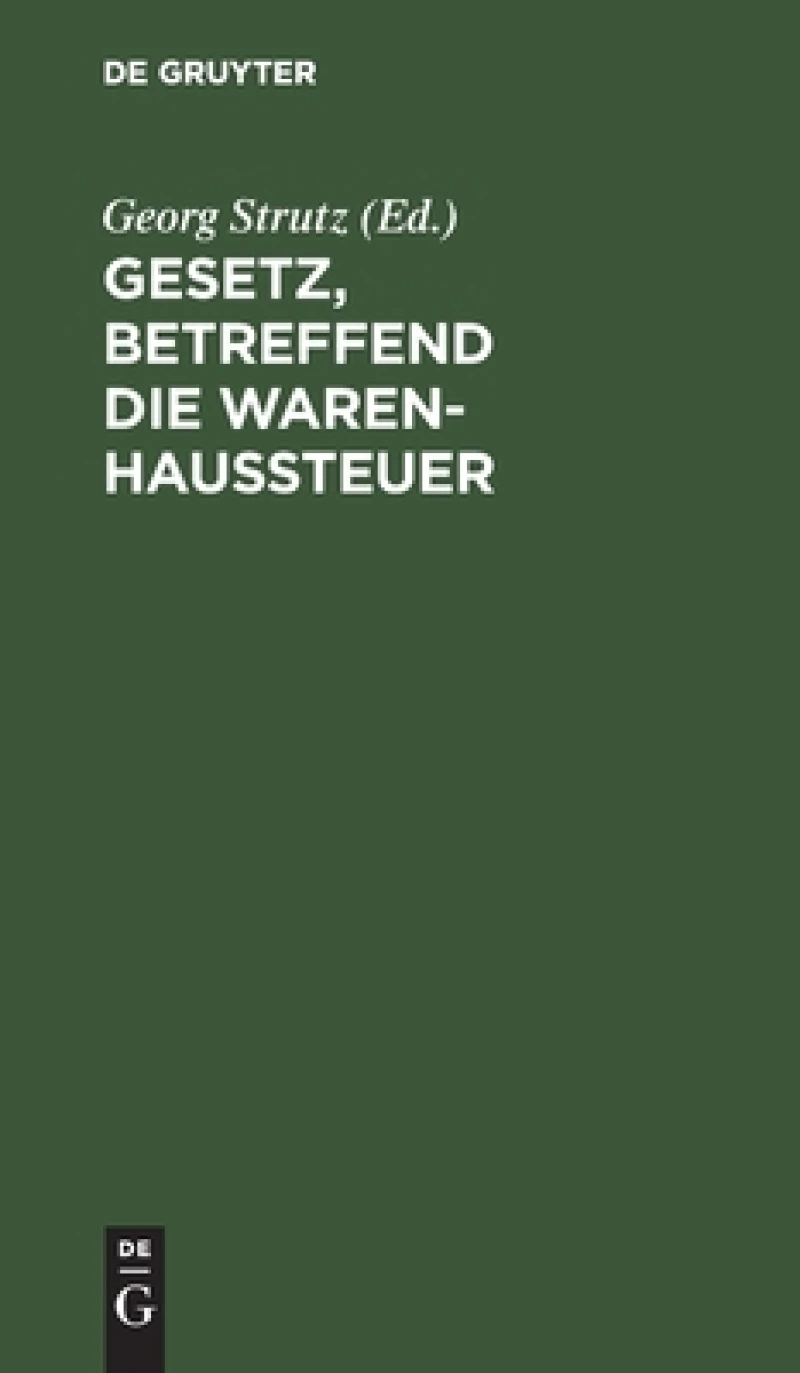 Gesetz, betreffend die Warenhaussteuer