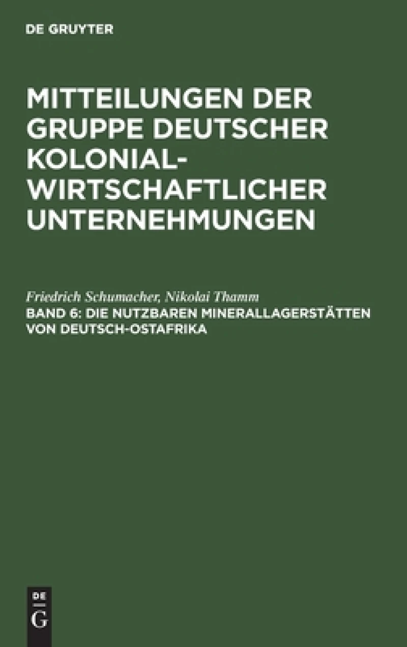 nutzbaren Minerallagerstätten von Deutsch-Ostafrika
