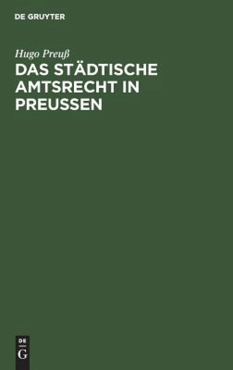 städtische Amtsrecht in Preußen
