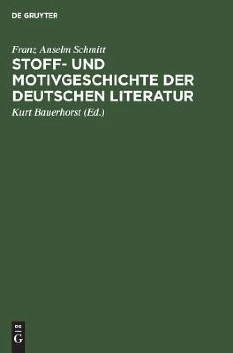 Stoff- Und Motivgeschichte Der Deutschen Literatur