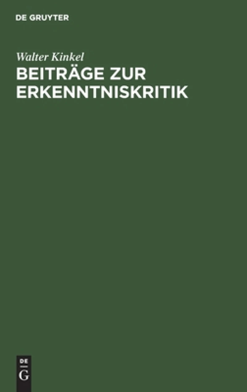 Beiträge Zur Erkenntniskritik