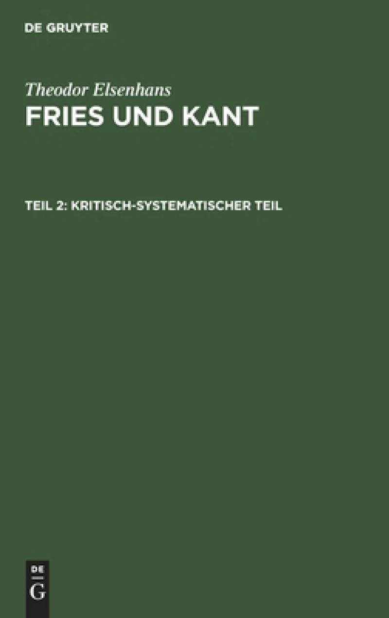 Kritisch-systematischer Teil