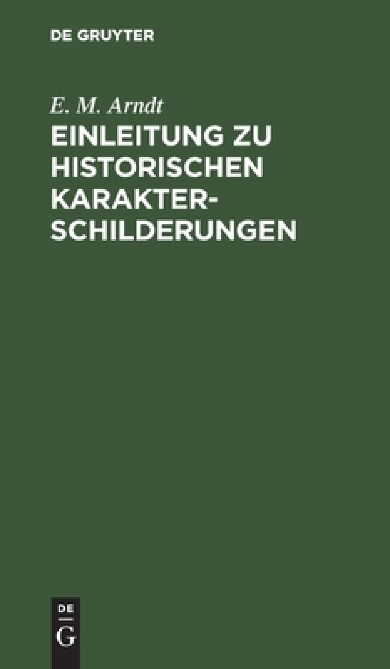 Einleitung Zu Historischen Karakterschilderungen