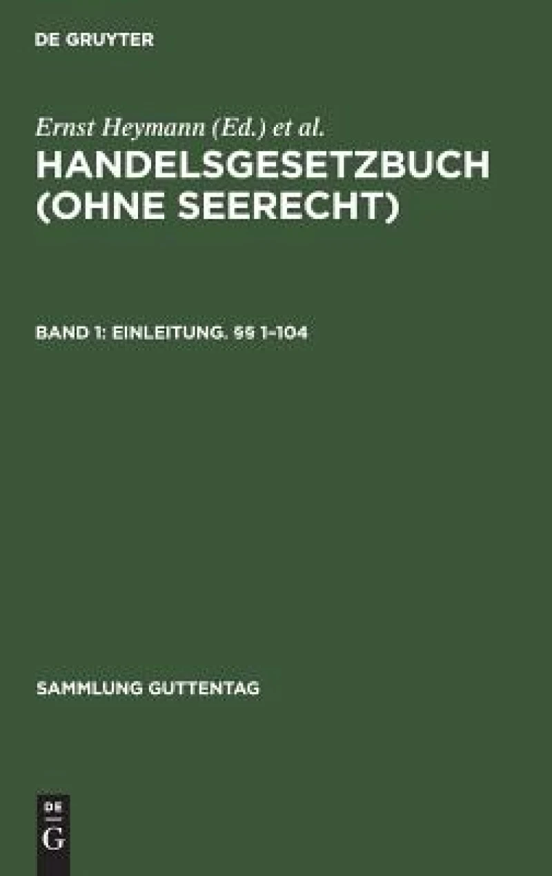 Erstes Buch: Einleitung. §§ 1–104
