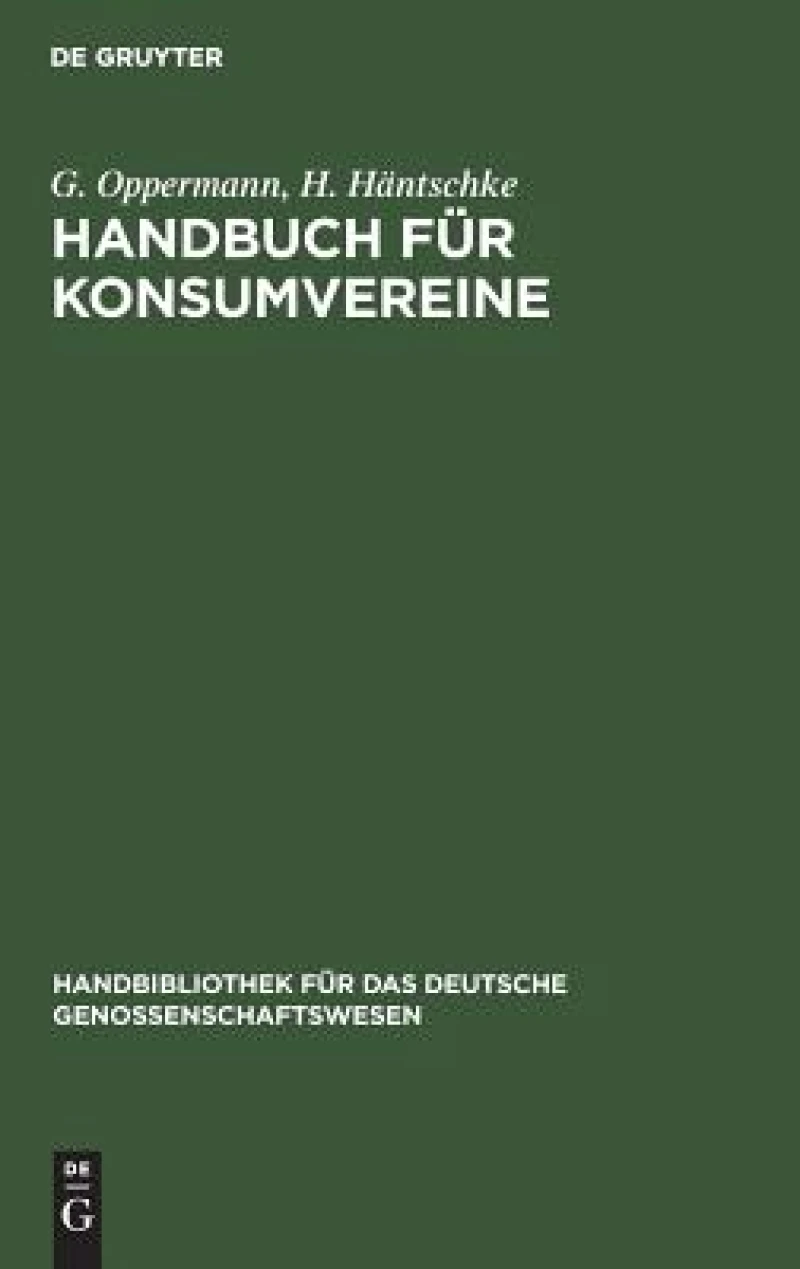 Handbuch Für Konsumvereine