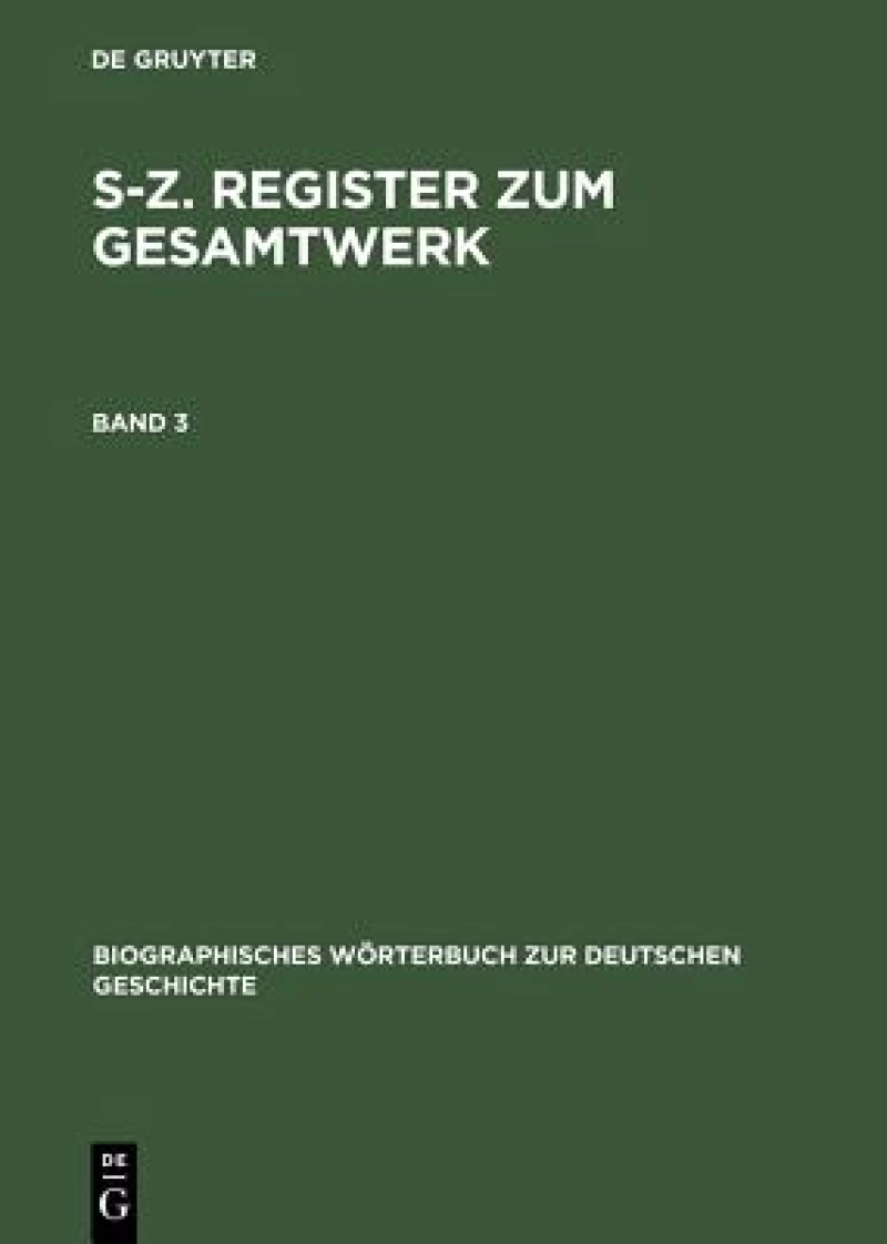 S–Z. Register zum Gesamtwerk