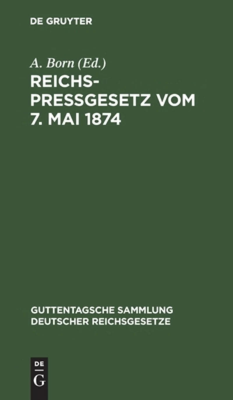 Reichspreßgesetz vom 7. Mai 1874