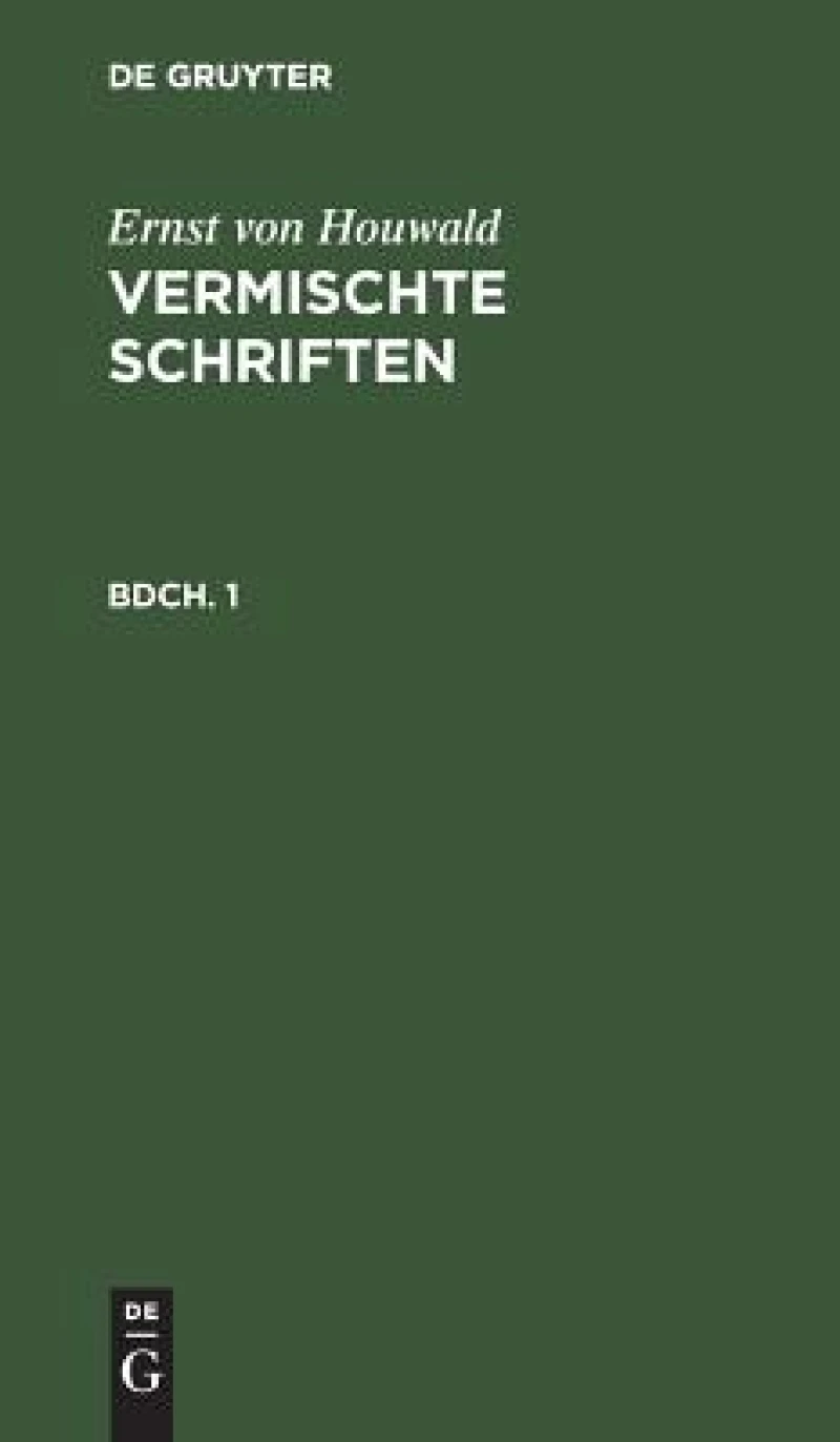 Vermischte Schriften. Bdch. 1