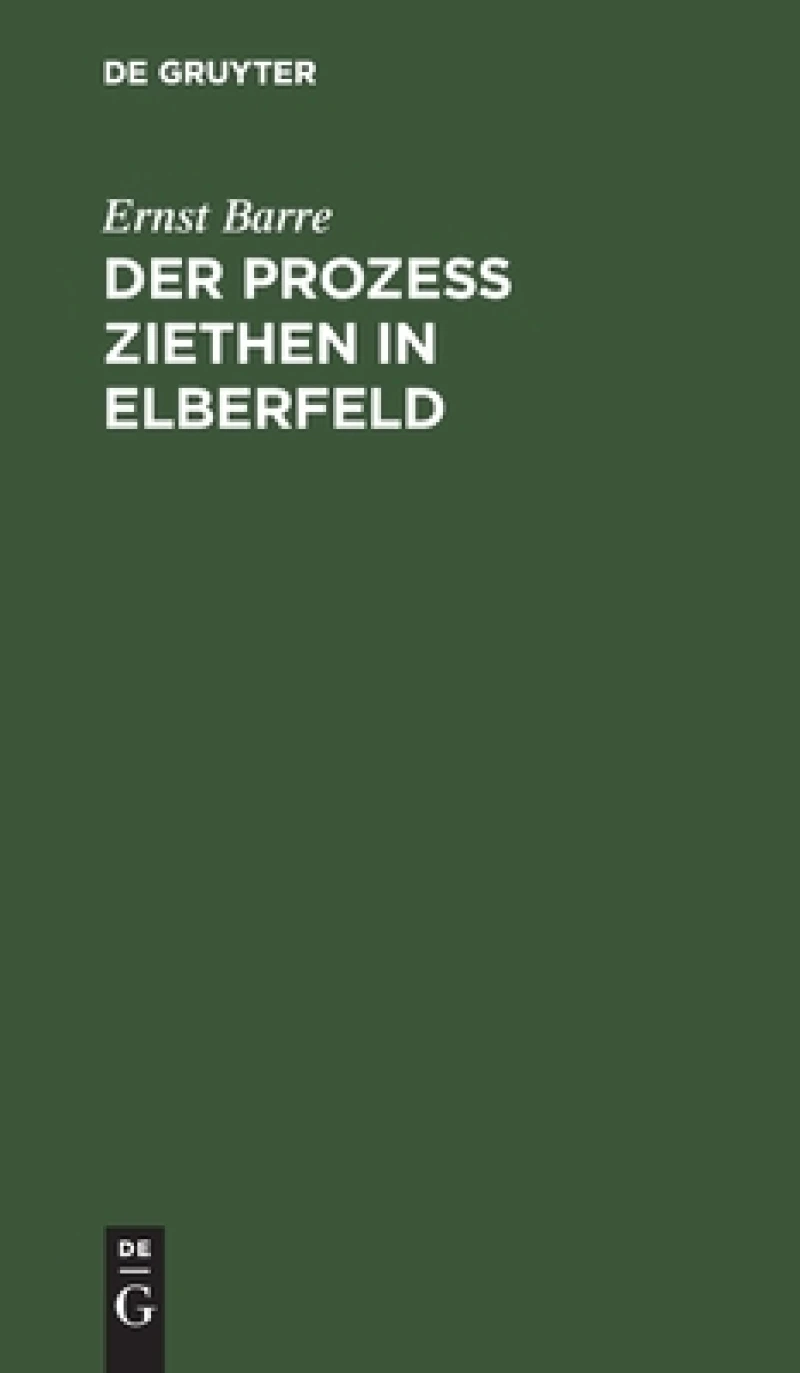 Prozeß Ziethen in Elberfeld