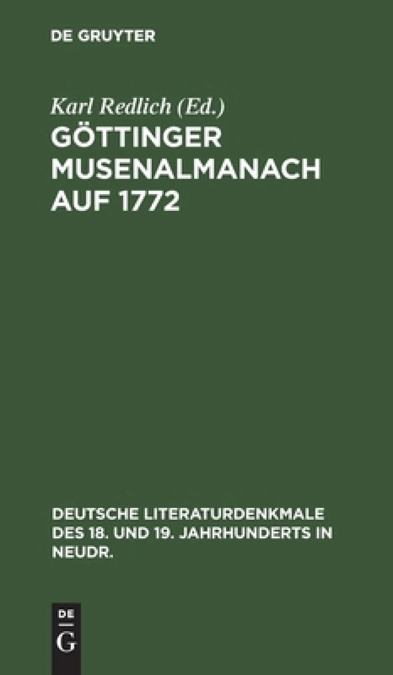 Göttinger Musenalmanach Auf 1772