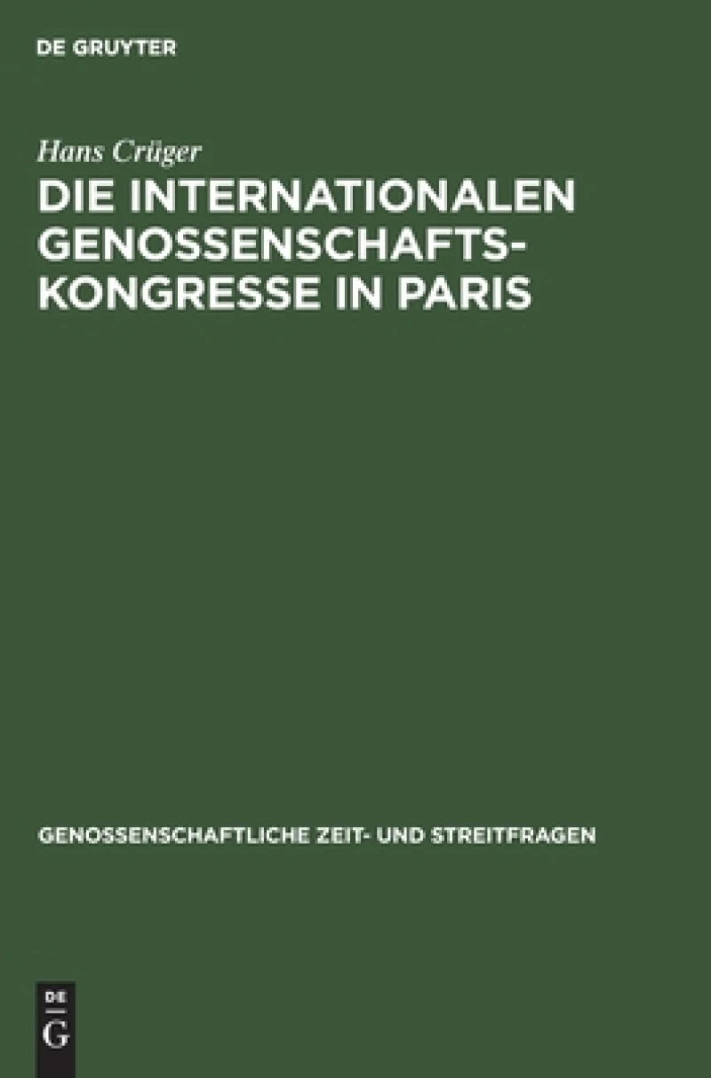 internationalen Genossenschafts-Kongresse in Paris