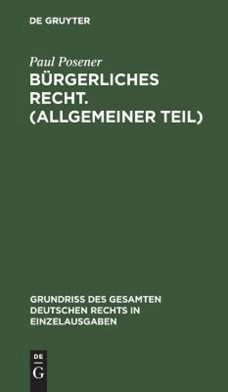 Bürgerliches Recht. (Allgemeiner Teil)