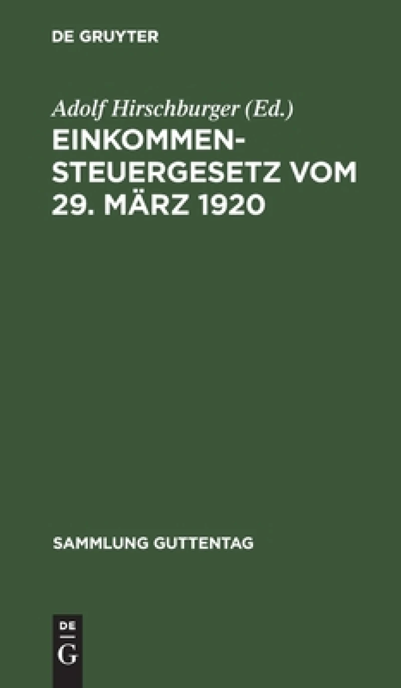 Einkommensteuergesetz vom 29. März 1920