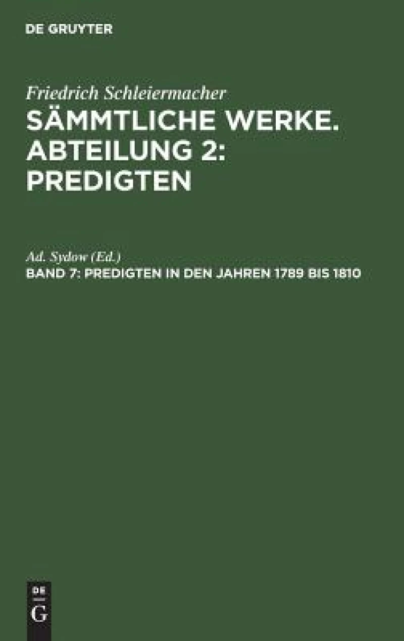 Predigten in den Jahren 1789 bis 1810