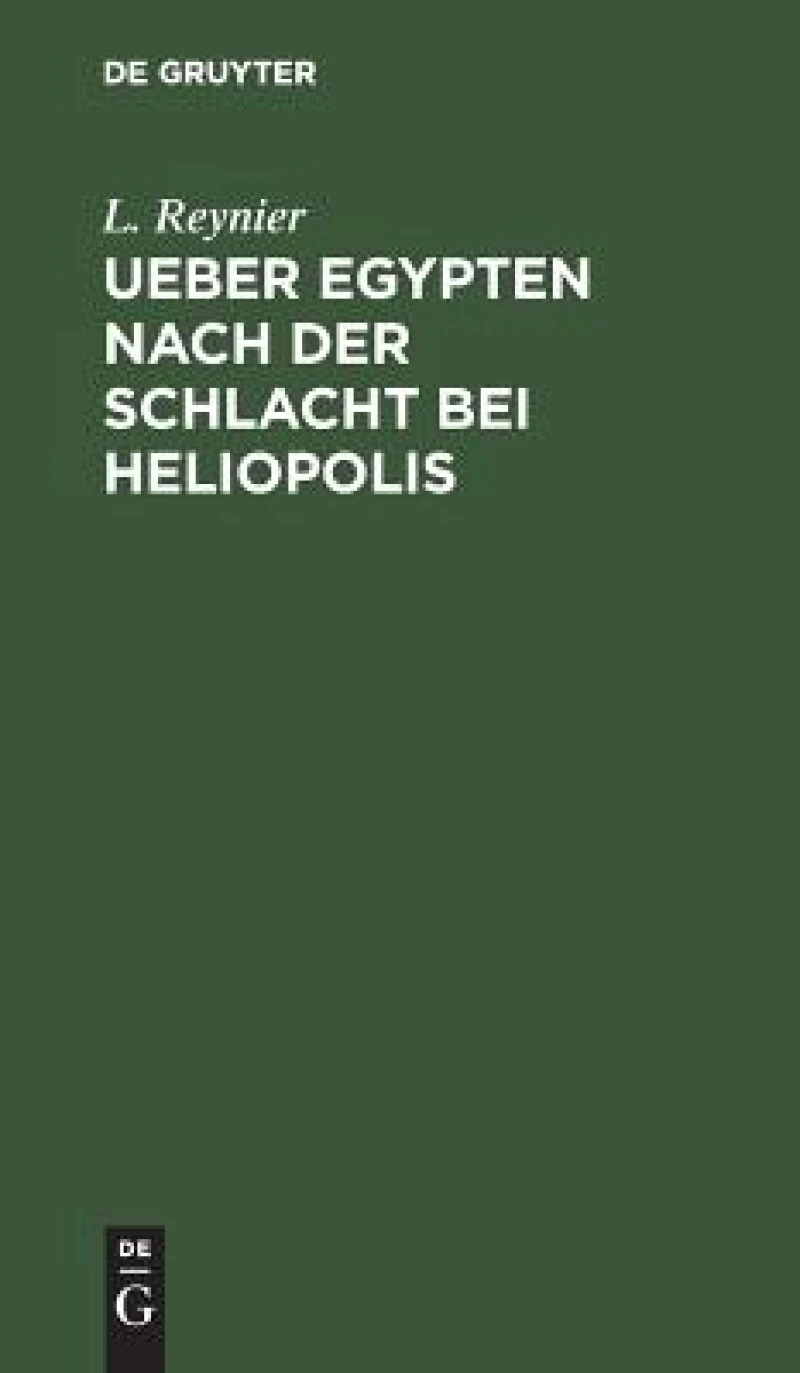 Ueber Egypten nach der Schlacht bei Heliopolis