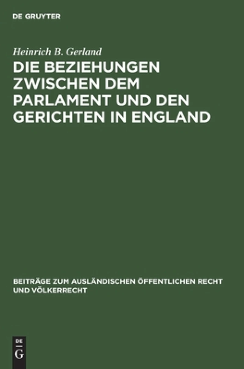Beziehungen zwischen dem Parlament und den Gerichten in England
