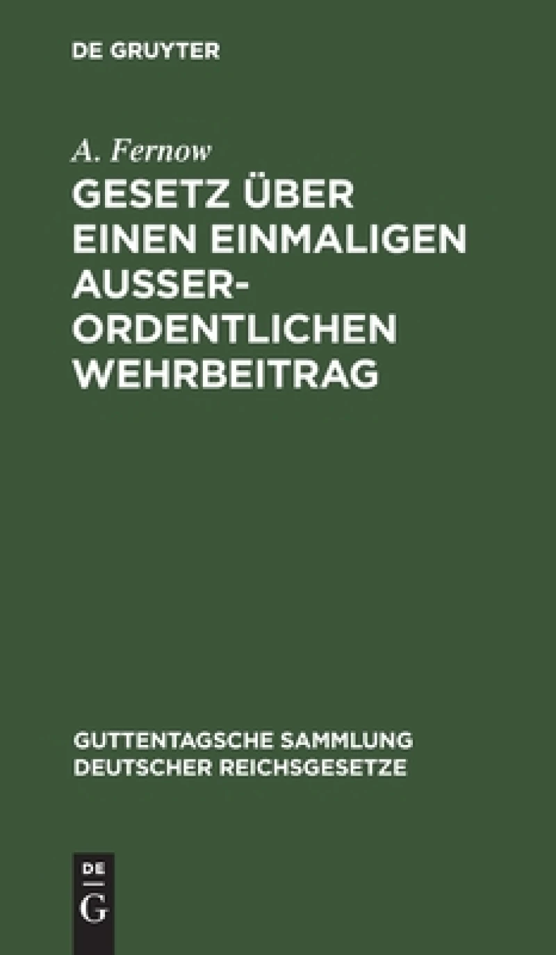 Gesetz über einen einmaligen außerordentlichen Wehrbeitrag
