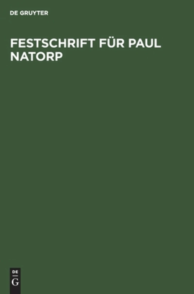 Festschrift für Paul Natorp