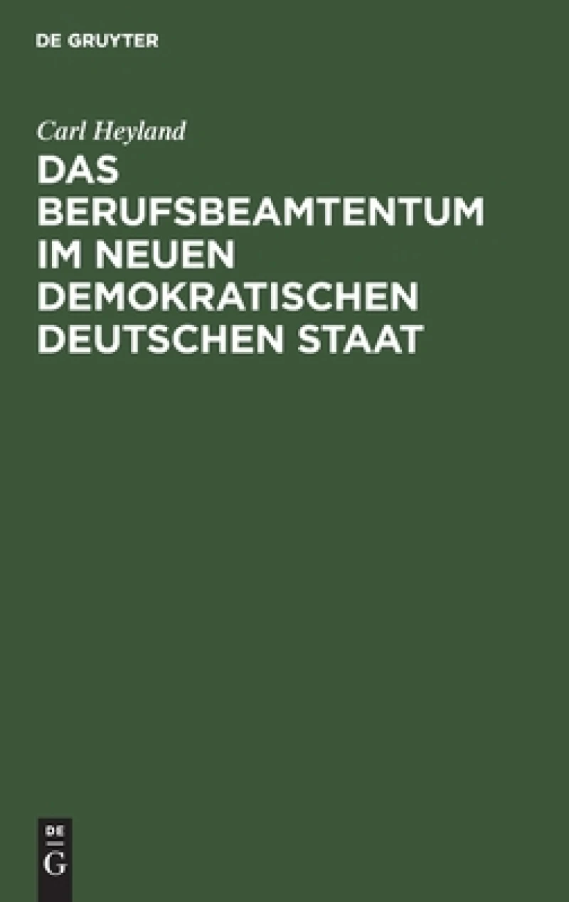 Berufsbeamtentum im neuen demokratischen deutschen Staat