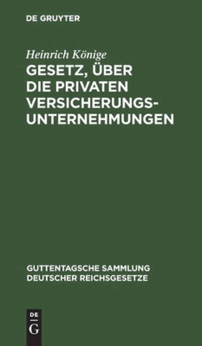 Gesetz, über die privaten Versicherungsunternehmungen