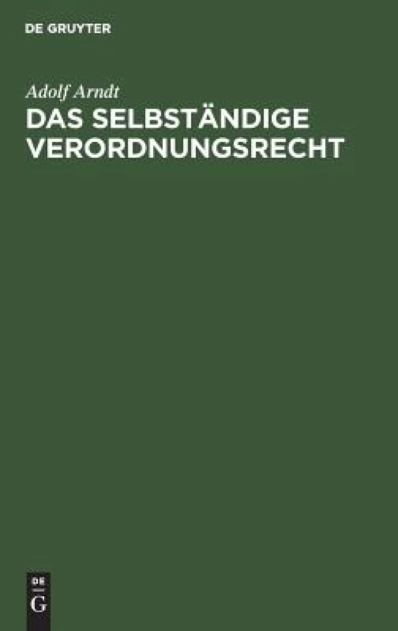 selbständige Verordnungsrecht