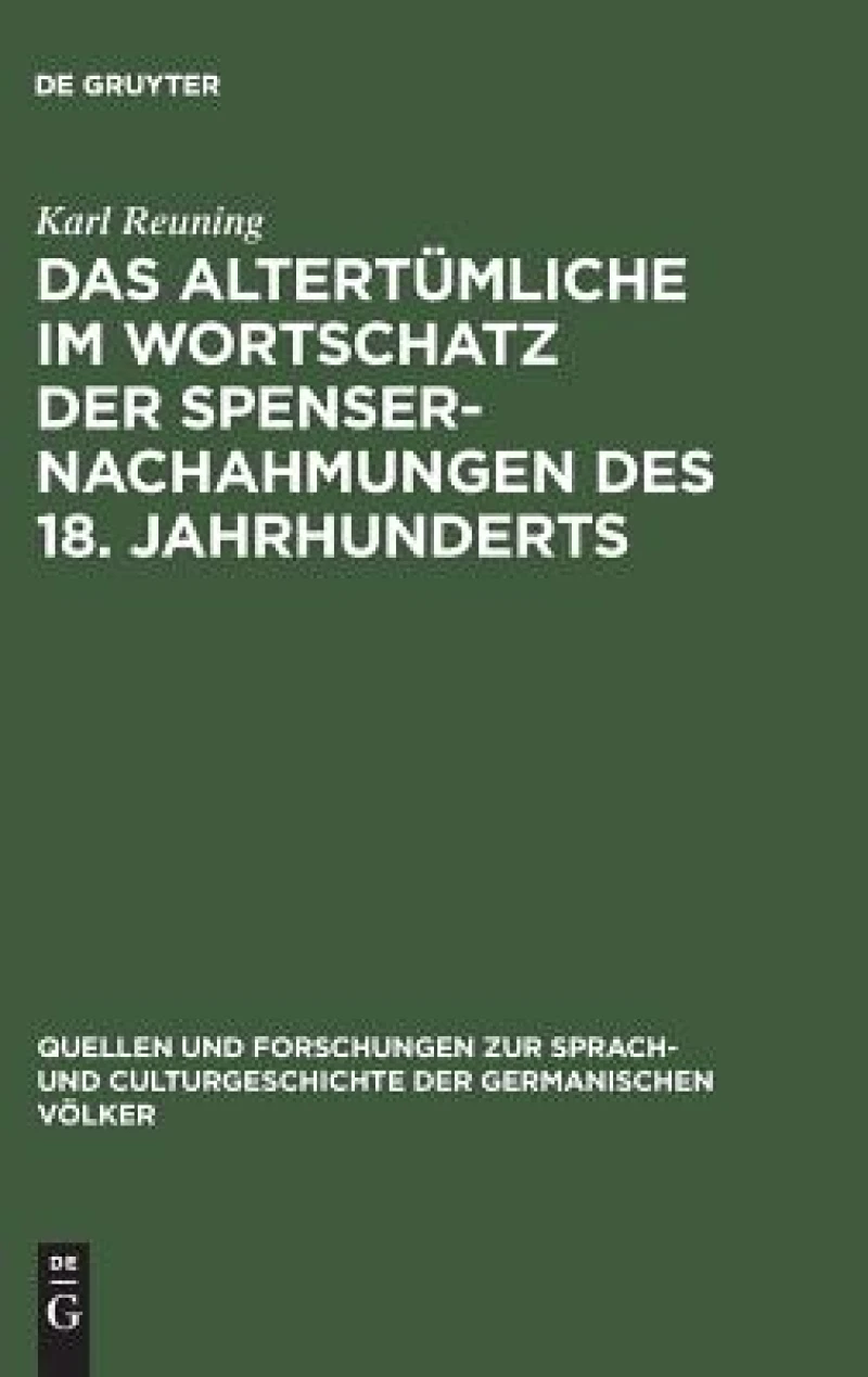 Altertümliche im Wortschatz der Spenser-Nachahmungen des 18. Jahrhunderts