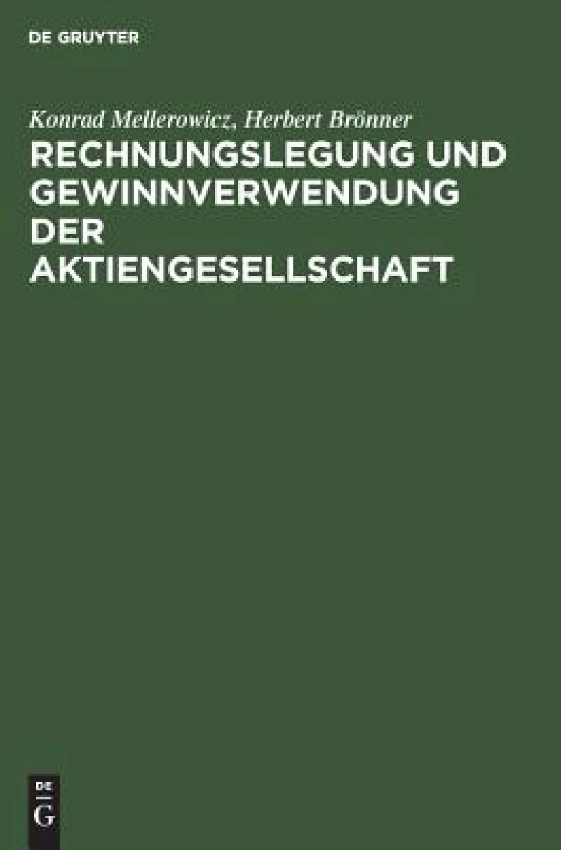 Rechnungslegung Und Gewinnverwendung Der Aktiengesellschaft
